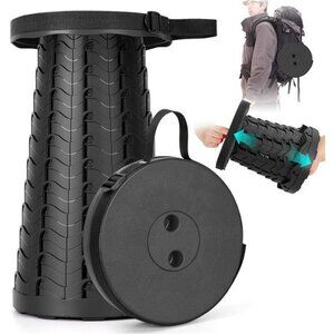 Collapsible Folding Stool Portable Chair 400lb Capacity for Camping Hiking